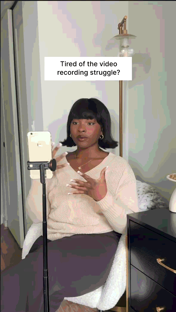Show the recording struggle — no teleprompter.